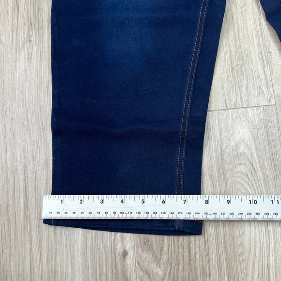 Jvini Women's Denim Capri Stretch Pull On  Jeans Dark Blue Wash Size 2XL - Picture 6 of 9